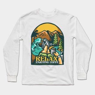 relax enjoying coffee Long Sleeve T-Shirt